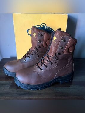 Herman Survivors Jason III Mens 13W Steel Toe Work Boots Brown Leather